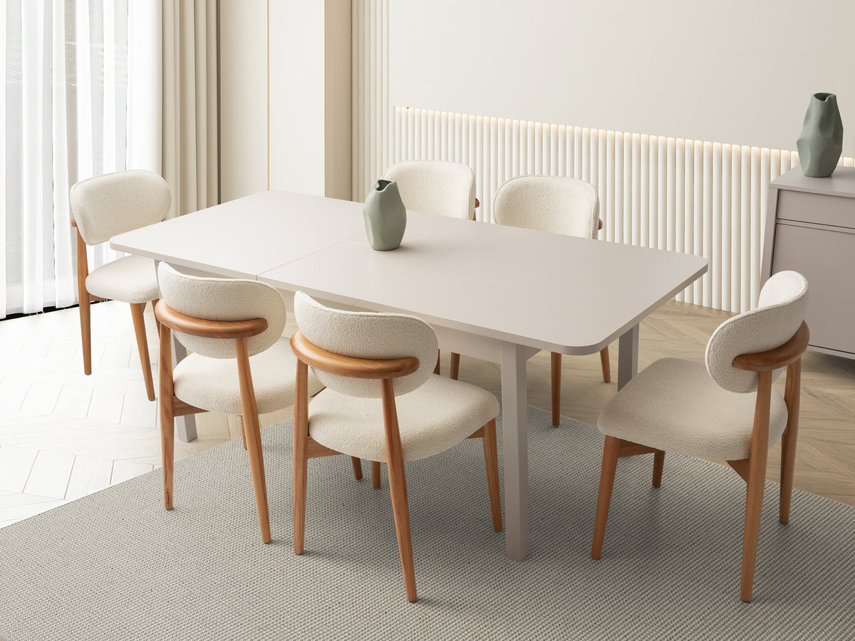 Loft Çöl Beji / Masa + 6 Sandalye