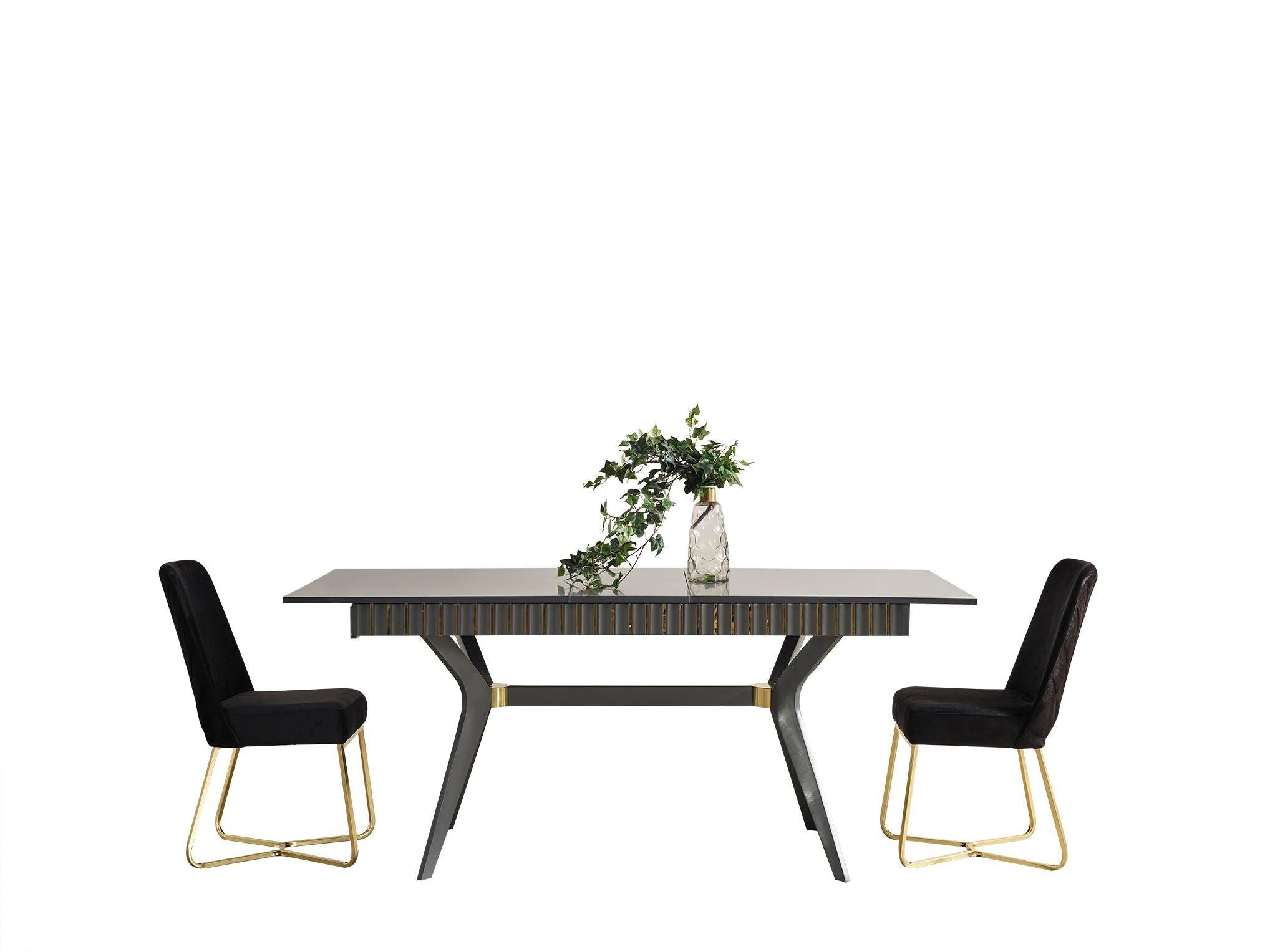 Venedik Antrasit Yemek Odası Takımı Modern Konsol ürün görseli 8